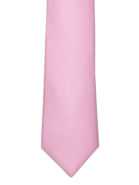 

Louis Philippe Pink Woven Design Broad Silk Tie