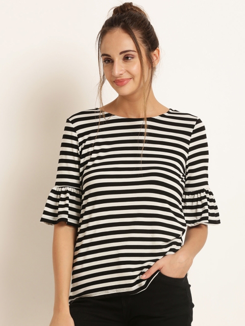 

Harpa Women White & Black Striped Top