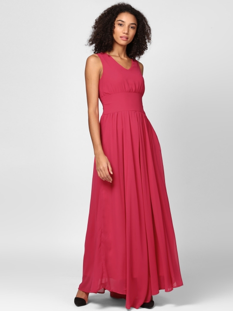 

Harpa Women Magenta Solid Maxi Dress