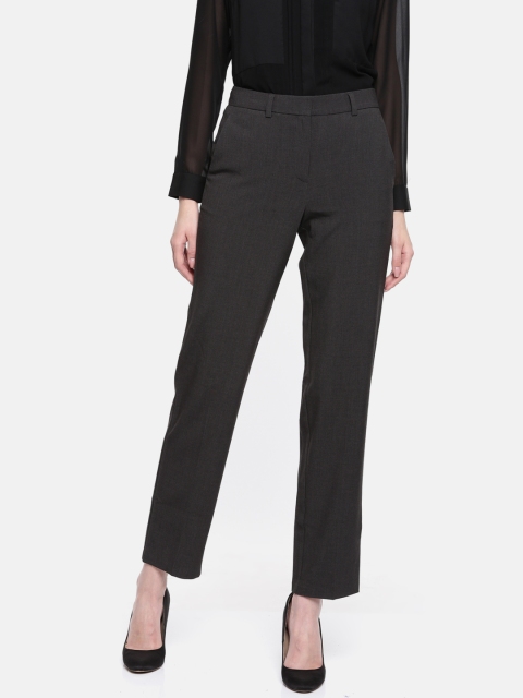 

Marks & Spencer Women Charcoal Grey Regular Fit Solid Regular Trousers
