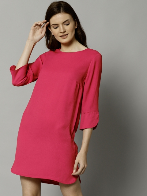 

Marks & Spencer Women Fuchsia Solid A-Line Dress