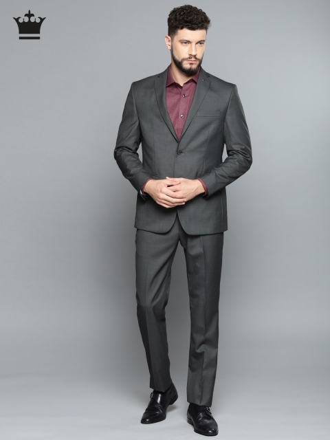 

Louis Philippe Grey Solid Single-Breasted Ultra Fit Formal Suit