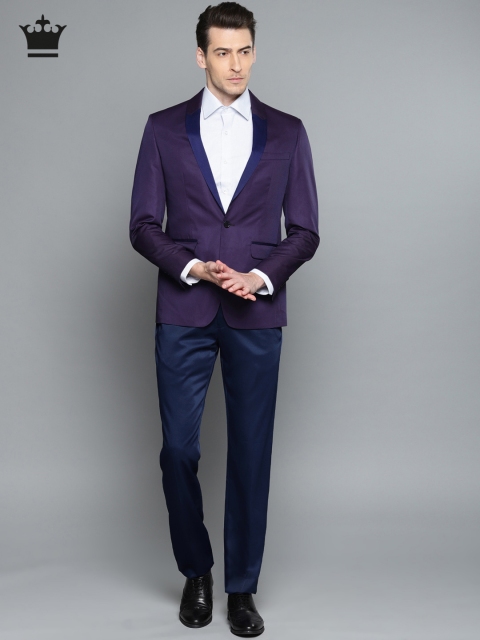 

Louis Philippe Purple Self-Design Single-Breasted Milano Slim Fit Formal Suit