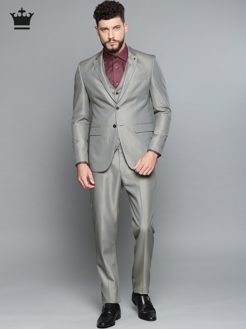 

Louis Philippe Grey Solid Single-Breasted Slim Fit Formal Suit