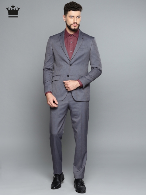 

Louis Philippe Grey Self-Design Single-Breasted Slim Fit Formal Suit