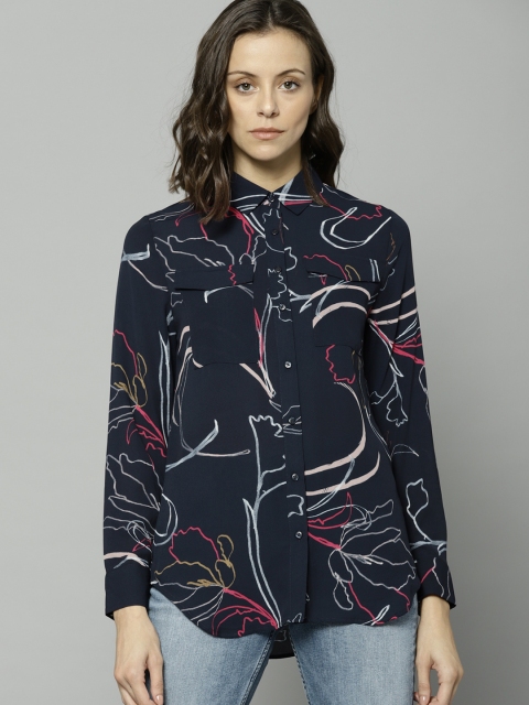 

Marks & Spencer Women Navy Blue Regular Fit Printed Casual Shirt