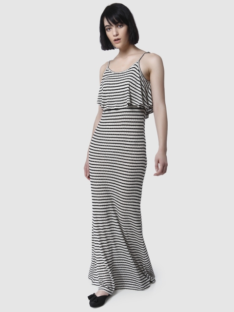 

Vero Moda Women Black Striped Maxi Dress