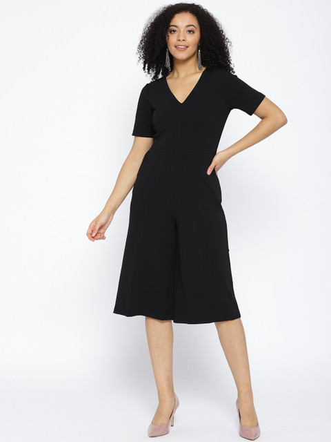 

Vero Moda Women Black Solid Culotte Jumpsuit