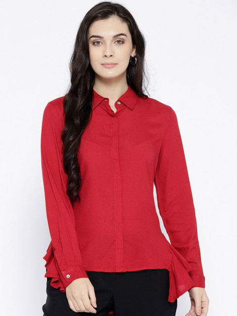 

Vero Moda Women Maroon Solid Shirt Style Top