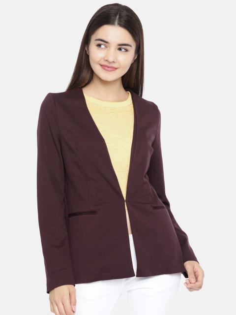 

Vero Moda Burgundy Solid Blazer