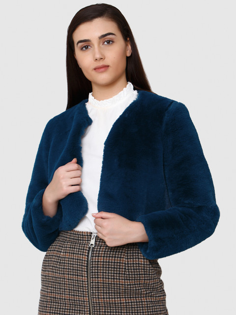 

Vero Moda Women Teal Blue Solid Tailored Jacket