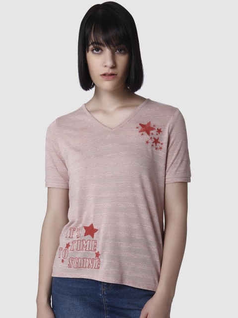 

Vero Moda Women Pink Placement Printed Top