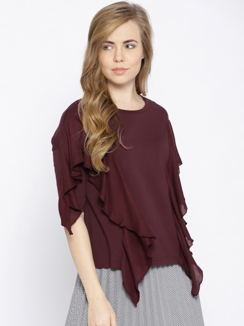 

Vero Moda Women Burgundy Solid Top