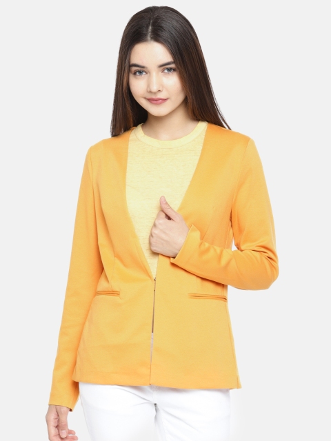 

Vero Moda Mustard Yellow Solid Blazer