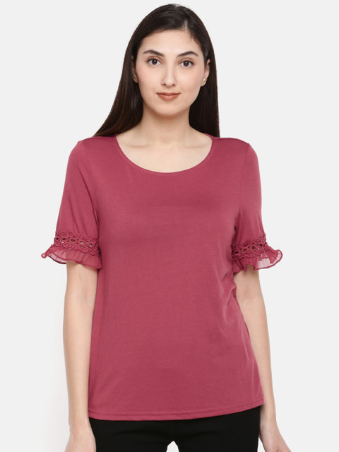 

Vero Moda Women Red Solid Top