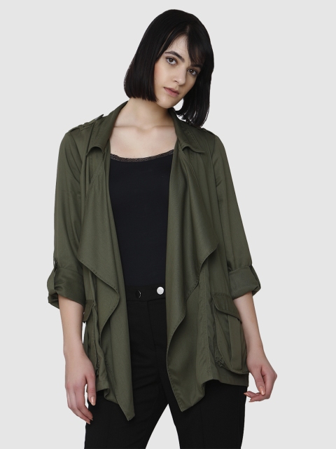 

Vero Moda Women Olive Green Solid Tailored Jacket