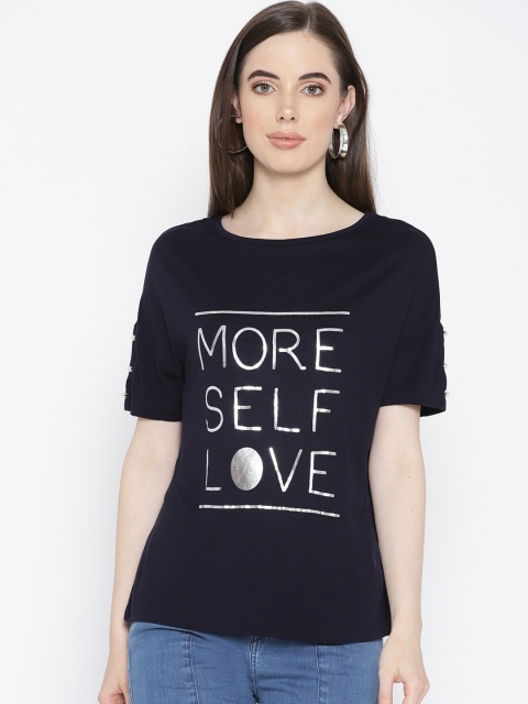 

Vero Moda Women Navy Blue Printed Top