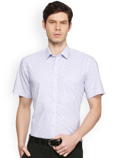 

Van Heusen Men White & Blue Regular Fit Printed Formal Shirt