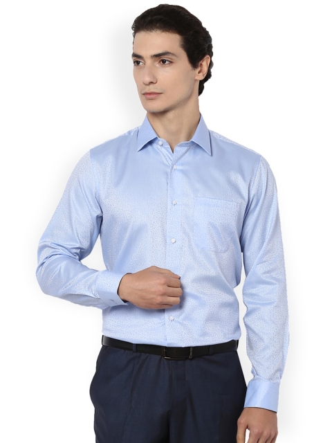 

Van Heusen Men Blue Slim Fit Self-Design Formal Shirt