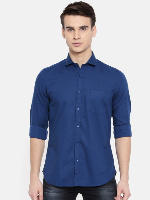 

Killer Men Teal Slim Fit Solid Casual Shirt