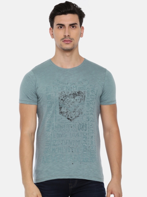 

Killer Men Blue Printed Round Neck T-shirt