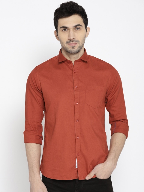 

Killer Men Rust Slim Fit Solid Casual Shirt
