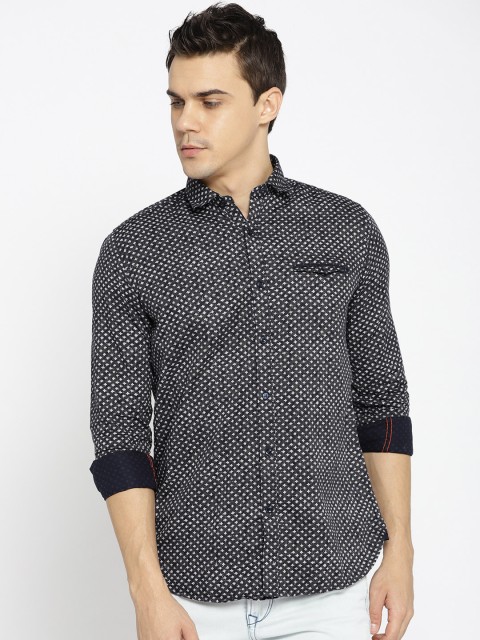 

Killer Men Olive Green Slim Fit Printed Casual Shirt