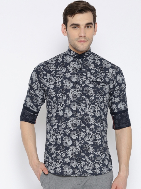 

Killer Men Navy Blue Slim Fit Printed Casual Shirt