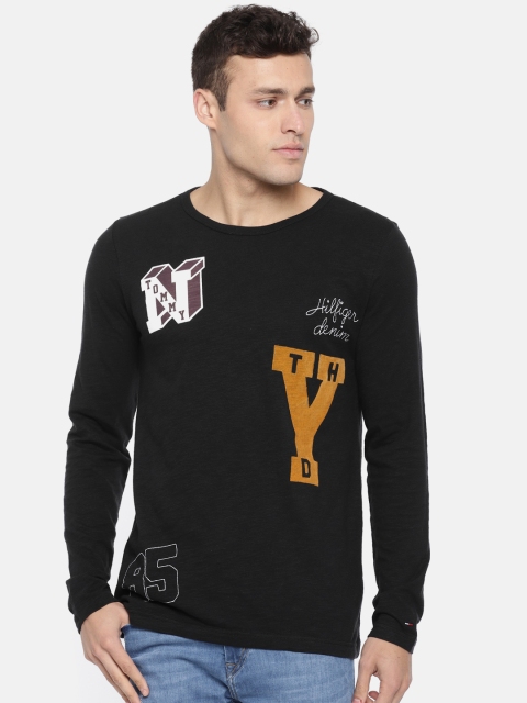 

Tommy Hilfiger Men Black Printed Round Neck T-shirt