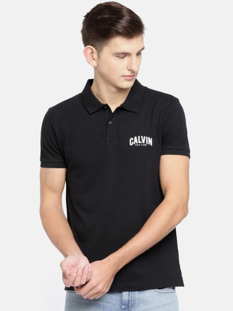 

Calvin Klein Jeans Men Black Solid Polo Collar T-shirt