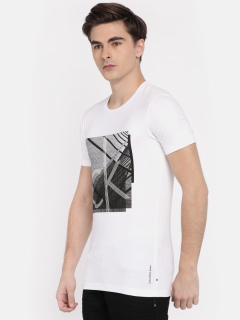 

Calvin Klein Jeans Men White Printed Round Neck T-shirt