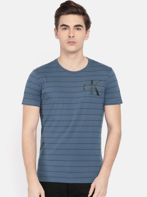 

Calvin Klein Jeans Men Blue Striped Round Neck T-shirt