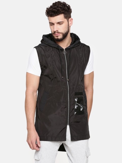 

SKULT by Shahid Kapoor Men Black Solid Tailored High-Low Jacket