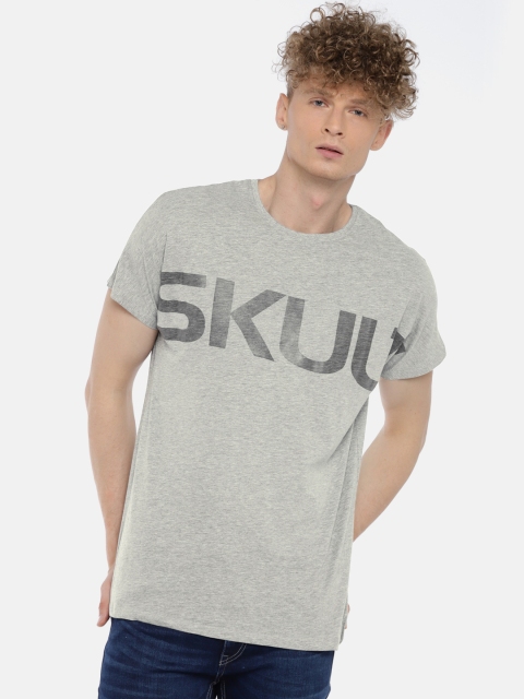 

SKULT by Shahid Kapoor Men Grey Printed Round Neck T-shirt