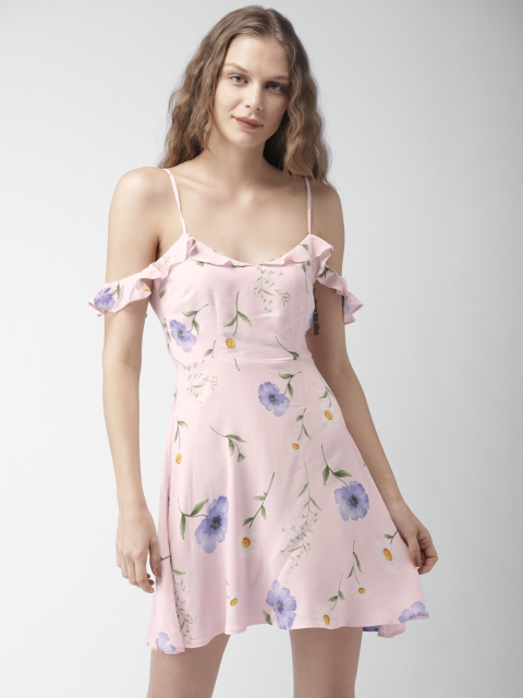 

FOREVER 21 Women Pink Printed A-Line Dress