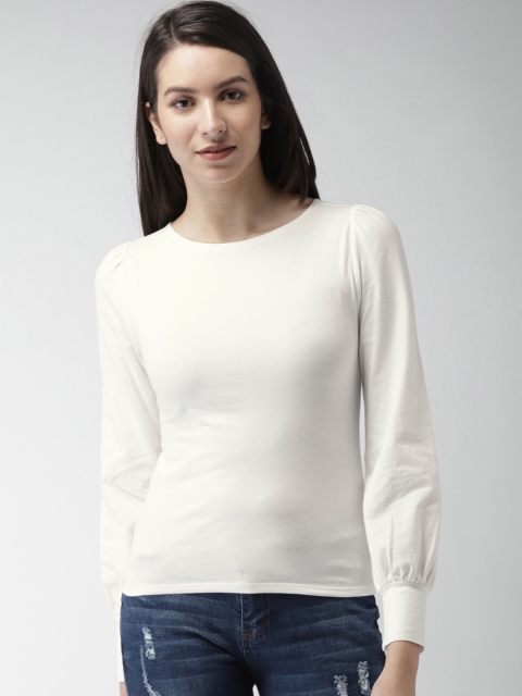 

FOREVER 21 Women White Solid Top
