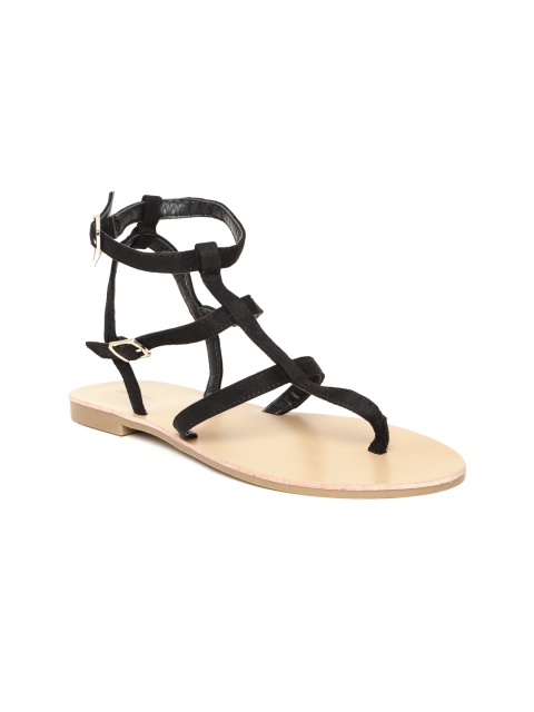 

FOREVER 21 Women Black Solid Gladiators