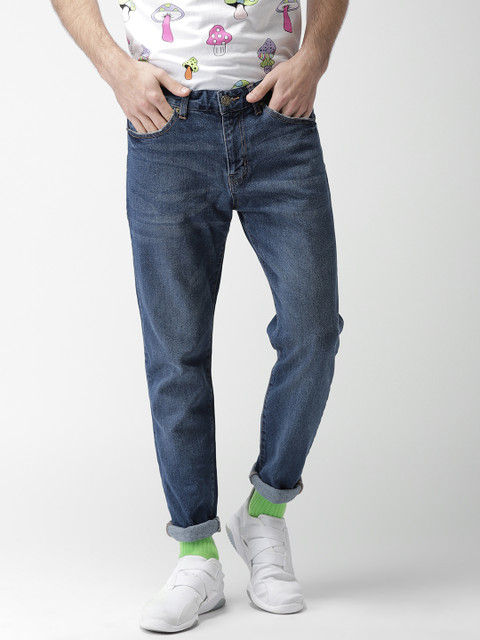 

FOREVER 21 Men Blue Regular Fit Mid-Rise Clean Look Stretchable Jeans