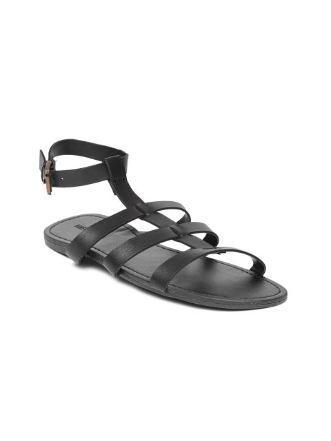 

FOREVER 21 Women Black Solid Gladiators