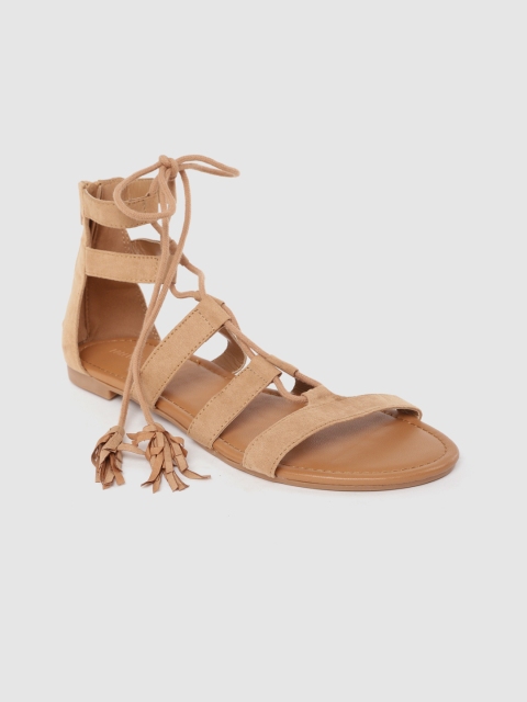 

FOREVER 21 Women Beige Solid Gladiators