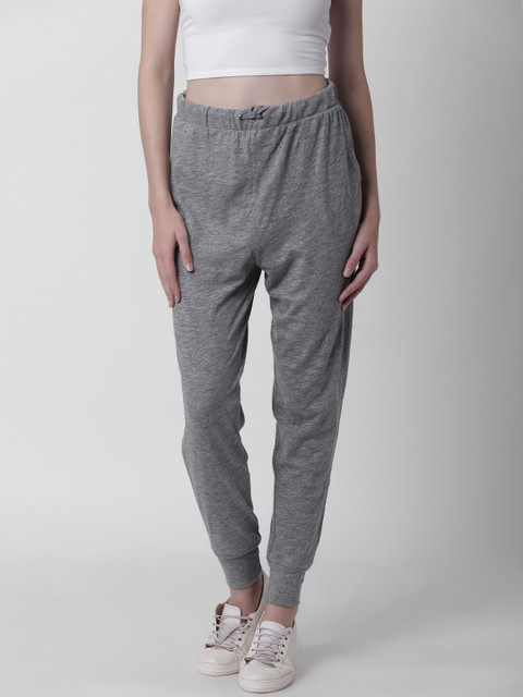 

FOREVER 21 Women Grey Melange Solid Joggers