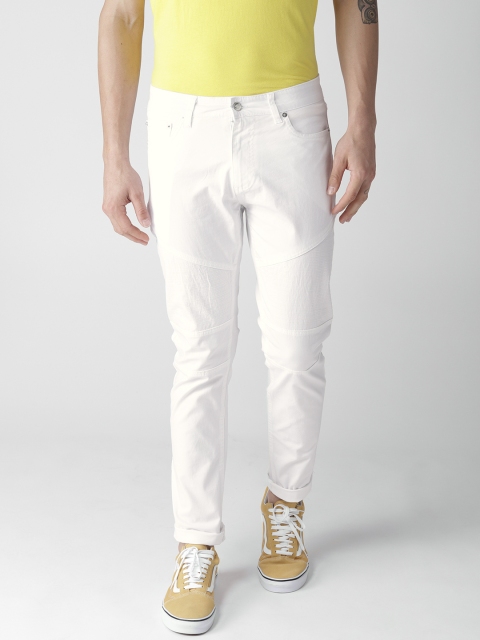 

FOREVER 21 Men White Regular Fit Mid-Rise Clean Look Stretchable Jeans
