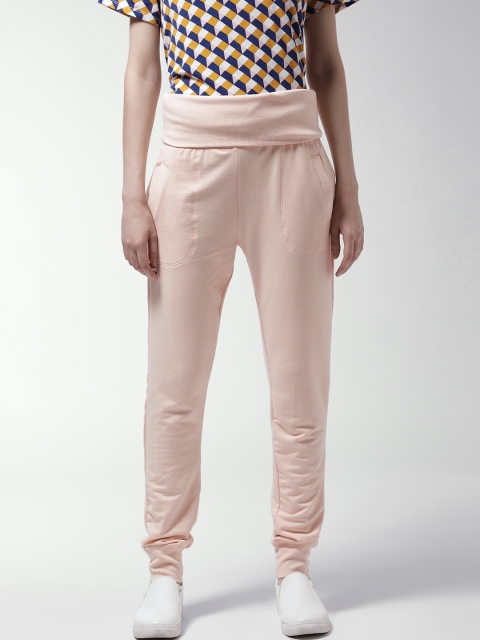 

FOREVER 21 Women Peach-Coloured Solid Joggers