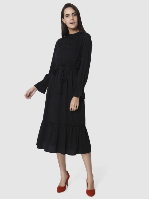 

Vero Moda Women Black Solid A-Line Dress