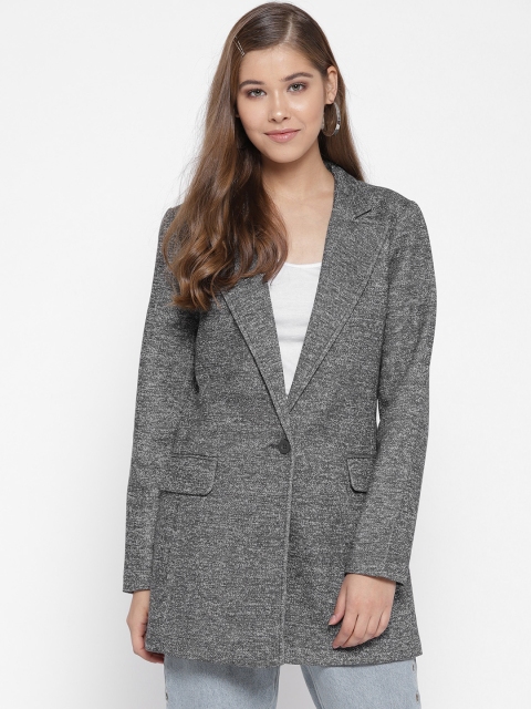 

Vero Moda Women Charcoal Grey Solid Single-Breasted Casual Blazer