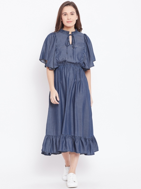 

Vero Moda Women Blue Solid A-Line Dress