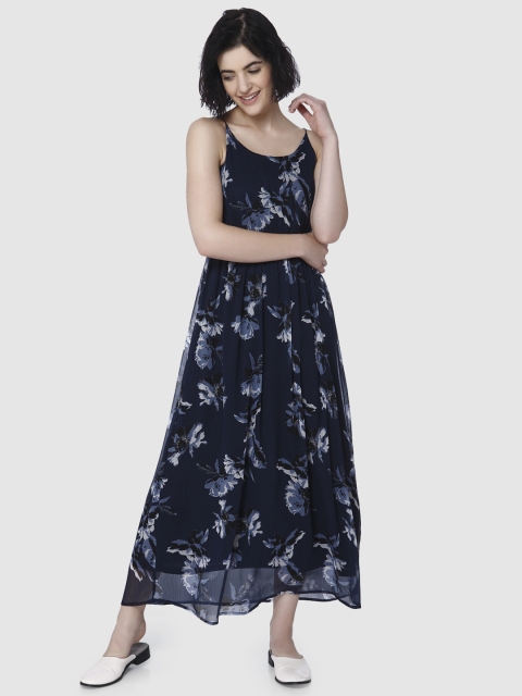 

Vero Moda Women Navy Blue Printed Maxi Dress