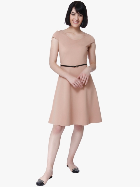 

Vero Moda Women Peach-Coloured Solid A-Line Dress