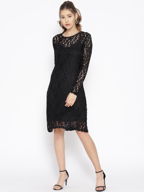 

Vero Moda Women Black Lace A-Line Dress