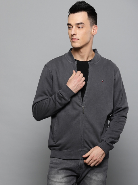 

Louis Philippe Jeans Men Charcoal Grey Solid Sweatshirt